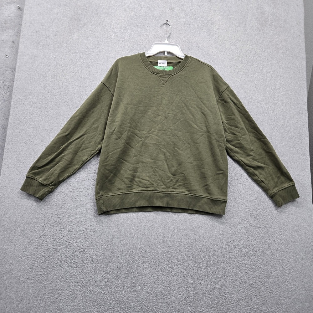United Colors Of Benetton Men Sweatshirt L/G Green Pullover Italy
